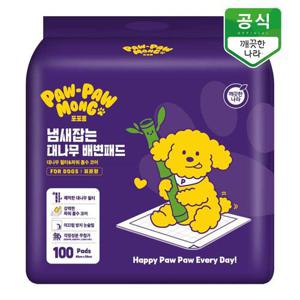 포포몽 냄새잡는 대나무 강아지 배변패드 표준형 100매 x 1팩