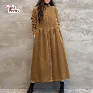 [쉬즈프리티] 라임코듀로이기모원피스_여성원피스