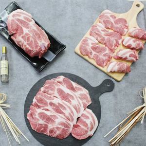 친환경 무항생제 돼지고기 초록한돈 목살 2kg (500g 4팩)