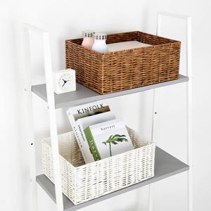 라탄 패턴 사각 바스켓 중 3개 세트(내추럴/화이트)