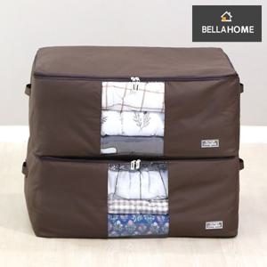 [2개세트] 벨라홈 대용량 투명창 패브릭 이불정리함 105L