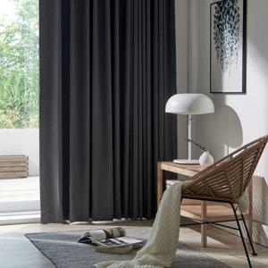 [뷰하우스] 멜란지 100프로 아일렛 암막커튼 커튼봉세트 특대형