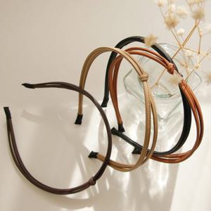 제이로렌 가죽 매듭 리본 슬림 헤어밴드 H01082