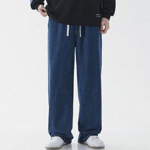 청바지 데님팬츠 슬랙스 허리밴딩 와이드 남친룩 남성 남자