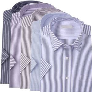 스트라이프 여름 반소매 남성 베이직 드레스셔츠 캐주얼 남방 와이셔츠