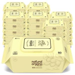 [네츄럴오가닉]네츄럴오가닉 아기물티슈 시어버터(베이직) 엠보싱 스마트캡형80매[30팩]