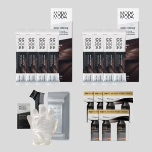 (1+1)모다모다 더 순한 물 염색 염색약 4매입(총 8매입) 블랙 / 다크브라운 + 10일샤쉐