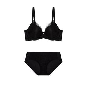 [에블린]헴팬티세트 MbyE_로맨티크_솔리드 노와이어 BLACK EBBRFA125H