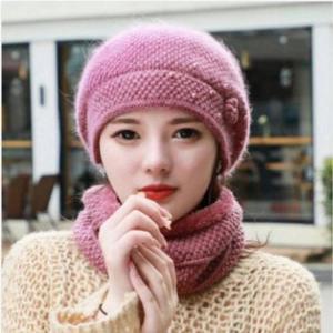 모자 앙고라 할머니 여성 엄마 베레모 세트 (49Nql)