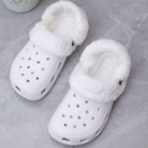 크록스 클로그 호환 리필 교체형 내피 보아 털 퍼 라이너 내피 방한 보온 폭신 쿠션 남녀공용 화이트