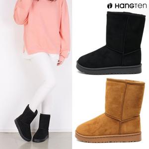 행텐 AG-NEWHI 여성용 스웨이드 하이 부츠 퍼 부츠 겨울용 털안감 부츠