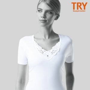 트라이 레이스 3부 여상의 여성 반팔런닝 / 3매