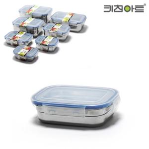 국산 포스코304스텐 피앙세 찬통 밀폐용기 사각1호 380ml