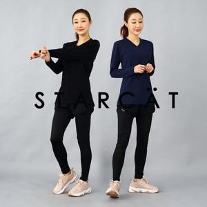 필라테스복 여성운동복 상의 슬림롱브이넥티 A6TL109P6