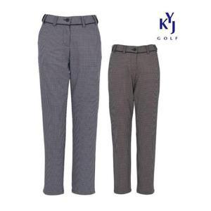 [김영주골프]겨울 하운드패턴 히든밴드 스판 여성 기모 골프바지 DOWLSL29