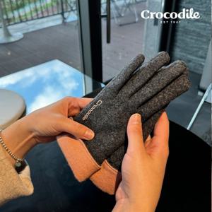 [1+1]너와나 연말선물 크로커다일 핑크 포인트 스마트 터치 여성 겨울 모장갑 + 케이스포함