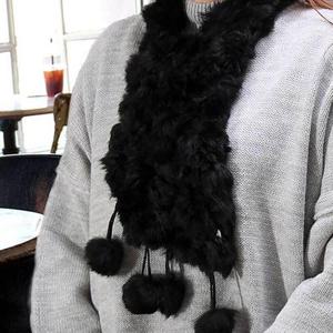 [BZJL5GCT_4C]블랙 여성 목도리 머플러 토끼털목도리