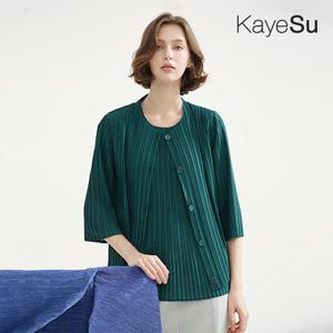 (런칭가 79,900원)[케이수] 25SS 아일렛 씬 플리츠 자켓+블라우스(나시) 세트