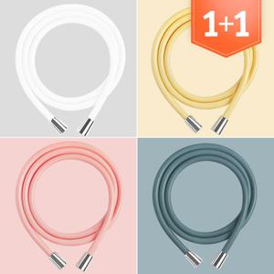 (1+1)마카롱 줄꼬임 물때방지 PVC 샤워기호스 2m 총2개