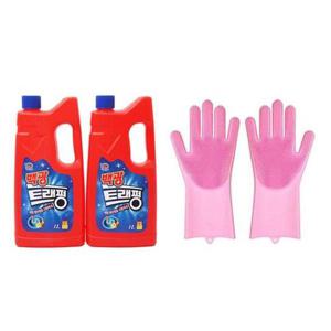 파워트래펑 파워 트래펑 1L 1+1+실리콘 수세미 고무장갑 세트 하수구 HWA09D99