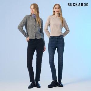 ★텐텐★1+1 [버커루] 기모 워싱 데님팬츠 여성세트