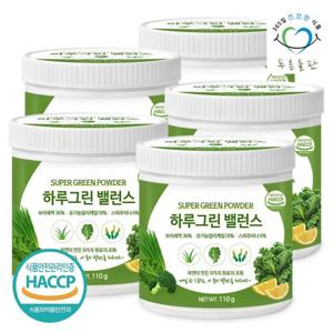[푸른들판] 무가당 하루 그린 밸런스 분말 110gx5통 슈퍼 그린 스무디 야채 파우더 채소 가루