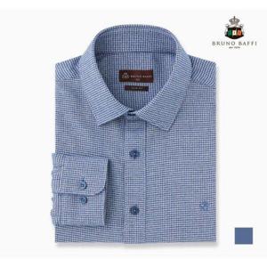 [인디안][BRUNO BAFFI] 블루 뉴베이직 잔패턴 긴팔셔츠__MANTLWW8451
