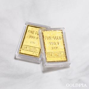 12시이전당일출고 [골드피아] 24K 순금 황금 반짝 골드바 0.1g 2개