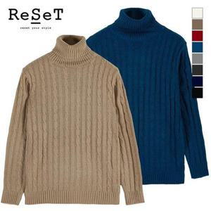 [리셋]꽈배기 남자 목폴라 니트 SW5205