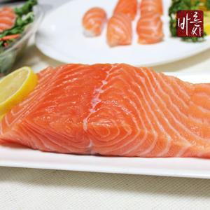 [바른씨]슈페리어급 노르웨어 생연어 500g (몸+뱃살)+사시미간장+생와사비+해동지