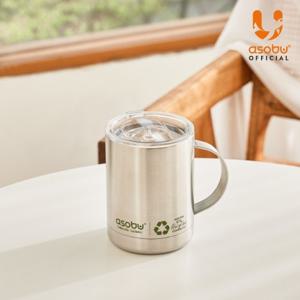 아소부 재생 스텐 진공 보온보냉 얼티밋 머그컵 360ML 리싸이클