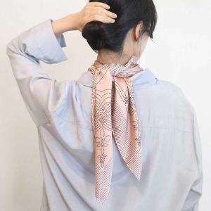 엠파이어 핑크 사각 쁘띠 스카프 여자 명품 실크 목수 (W9F9CA1)