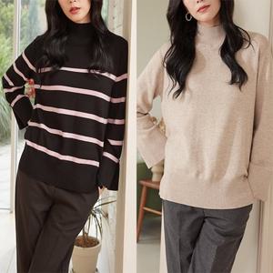 데일리라운지 윈터 모크넥 니트 2종세트