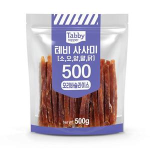 테비사사미 오리바슬라이스 500g 강아지간식