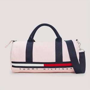 [해외배송] 타미힐피거 플래그 스트라이프 로고 스몰 더블백 Pink