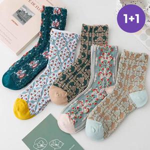 [루즈루나] 10컬레 에린 데이지 입체 여성 엠보싱 삭스 양말