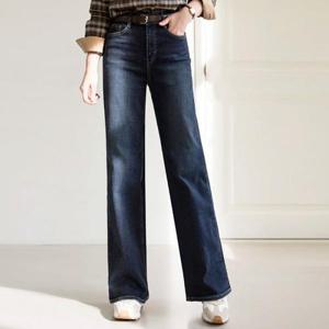 [스타일온미][스타일온미] 엔다드 히트 본딩 기모 안감 진청 일자 와이드 데님 팬츠