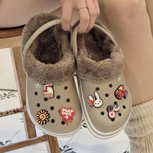 컴온슈 / 볼륨 러브릿 커플 털크록스슬리퍼 방한 빅사이즈 (4cm)300사이즈까지