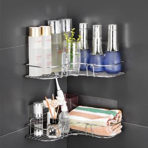 1+1 무타공 욕실 스텐 코너선반(접착패드 4P 추가증정)