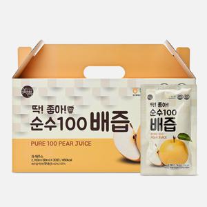 미쁨생활건강 딱좋아 국내산 순수100 배즙 90ml 1박스 (총 30포)