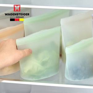 실리콘 지퍼백 3종세트 라임미스트 냉동 반투명 보관 소분 전자레인지 식품 지퍼팩