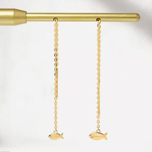 골드앤 14K 멜로우 피쉬 드롭 귀걸이 대 *홀리데이 특가*