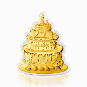 [한국금다이아몬드] 순금 선물 생일 케이크 골드바 24K 0.2G