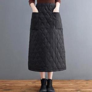 [다잇템][다잇템] 여성 FW 퀼팅 고무줄 롱 패딩스커트_23496521_588872