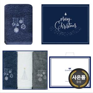 [송월타올]크리스마스 징글벨 3p선물세트+쇼핑백 기념수건 답례품