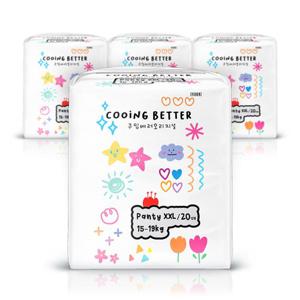 쿠잉 기저귀 팬티형 베러 오리지널 점보 20매 x4팩