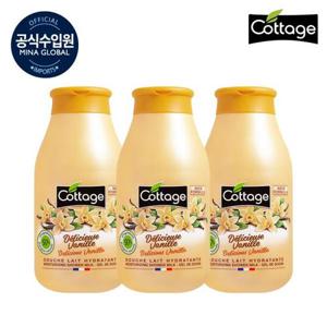 [코티지]코티지 바디워시 딜리셔스 바닐라 모이스처라이징 샤워 밀크 250ml x 3개