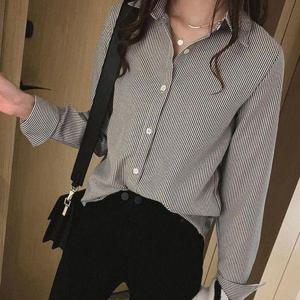 [에이치에스라이프]블라우스 브라우스 셔츠 긴팔 여성 베이직 스트라이프 여자 줄무늬 남방 3컬러