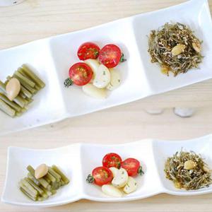 갤러리아_나눔접시 직사각3구 27cm 2개 반찬접시 도자기접시 3칸그릇 안