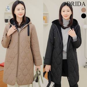 엄마옷 드리다 여자 겨울 누빔 페이크 퍼 후드 빅사이즈 점퍼 40-50대 미시 중년여성의류 캐주얼 선물 모임